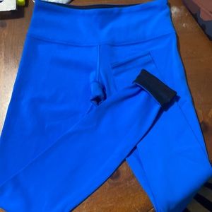 Reversible blue/ black lululemon leggings